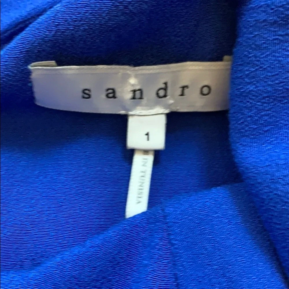 Sandro Paris Blue Open Back Sleeveless Dress - Picture 6 of 7